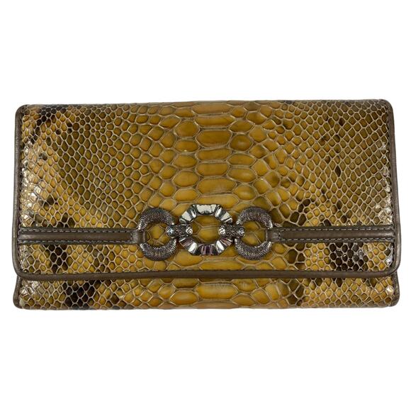 Brighton Brown Python Faux Leather Women's Wallet / Organizer - Picture 1 of 16